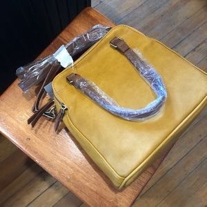 ModCloth yellow vegan leather crossbody